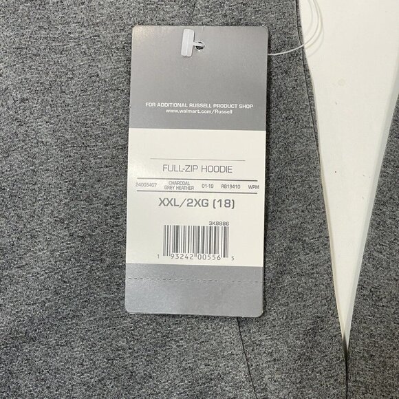 RUSSELL DRI-POWER 360 Athletic Zip Performance Hoodie Women's XXL (18) Grey NWT - Picture 10 of 13